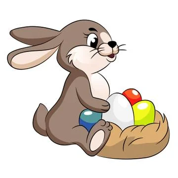 Vector cute easter bunny illustration 스톡 일러스트