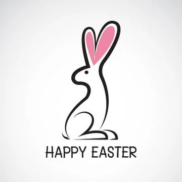 Vector of cute easter bunny vector illustration. Rabbit. Greeting card with H 스톡 일러스트