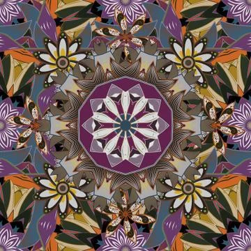 Vector Cute fabric pattern. Colour Spring Theme seamless pattern Background. Fla Illustrazione stock