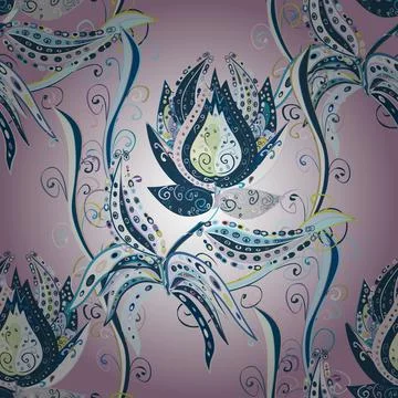 Vector Cute fabric pattern. Colour Spring Theme seamless pattern Background. Fla 스톡 일러스트