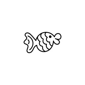 Vector cute fish. Nautical theme. Isolated on a white background. Hand-drawn Stock Illustration