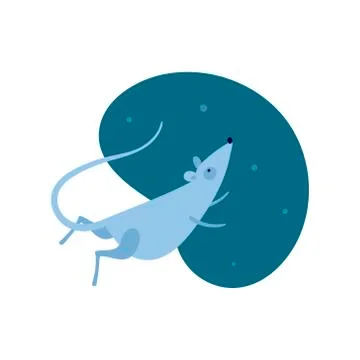 Vector cute flat mouse character illustration. Asian China New Year holiday Stock Illustration