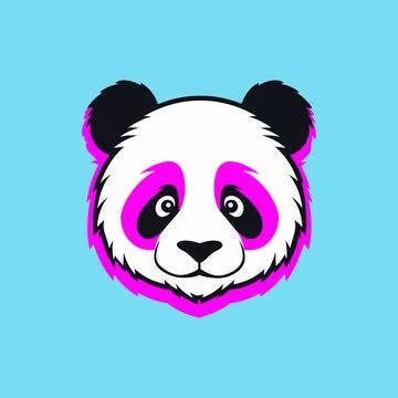 Vector cute fluffy panda face Stock Illustration