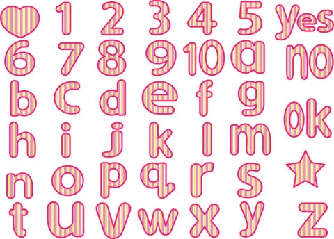 Vector cute fonts design set Stock Illustration