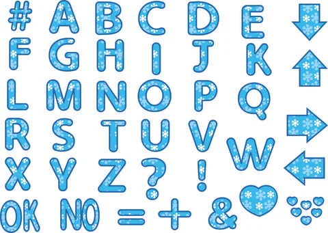 Vector cute fonts design set Stock Illustration