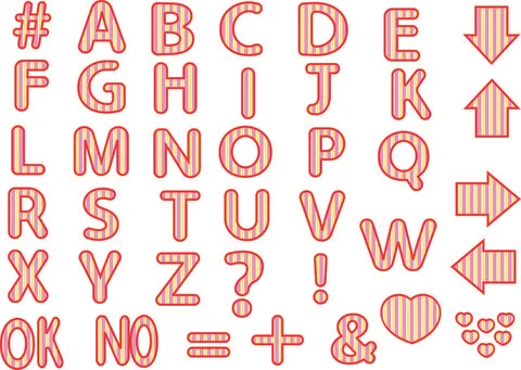 Vector cute fonts design set Stock Illustration