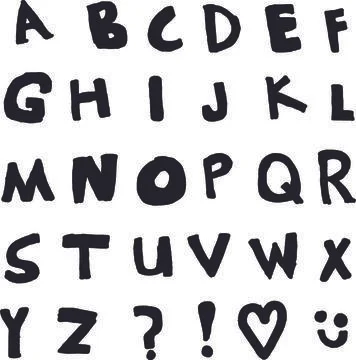 Vector cute fonts design set Stock Illustration