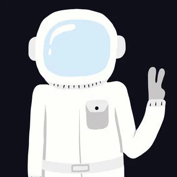 Vector cute hand drawn astronaut. Stock Illustration