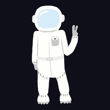 Vector cute hand drawn astronaut. Stock Illustration
