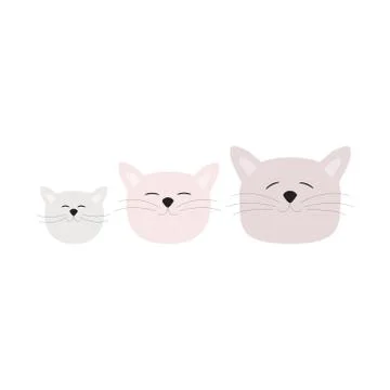 Vector cute hand drawn cat face. Isolated illustration on a white background Stock Illustration