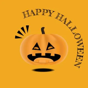 Vector Cute Happy Halloween design template. Stock Illustration