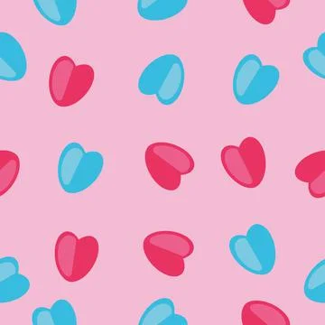 Vector cute hearts seamless pattern Stock Illustration