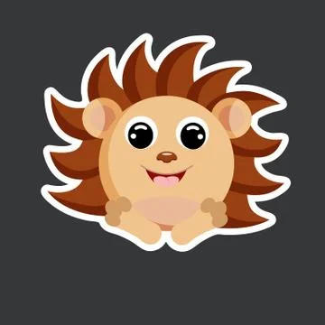 Vector cute hedgehog sticker template Stock Illustration
