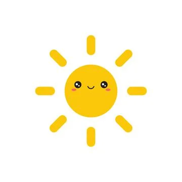 Vector cute illustration of smiling sun. Stock Illustration