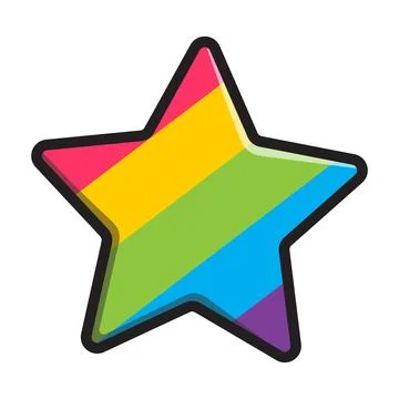 Vector cute illustration of star with rainbow print. Illustrazione stock