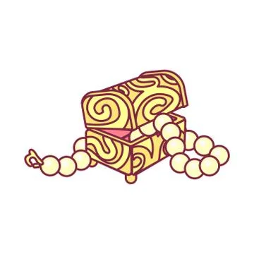 Vector cute jewelry box casket Stock Illustration