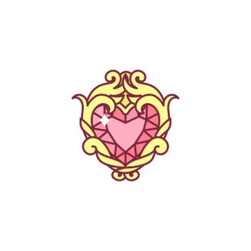 Vector cute jewelry heart Stock Illustration