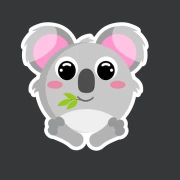 Vector cute koala sticker template Stock Illustration