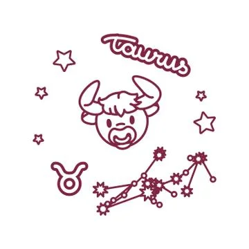 Vector cute line Zodiac sign Stock Illustration