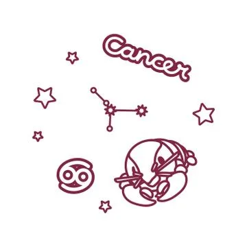 Vector cute line Zodiac sign Illustrazione stock