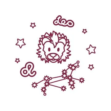 Vector cute line Zodiac sign Stock Illustration