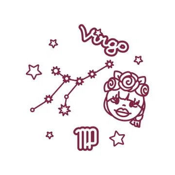 Vector cute line Zodiac sign Illustrazione stock
