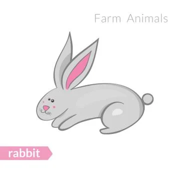 Vector cute little rabbit isolated background Stock Illustration