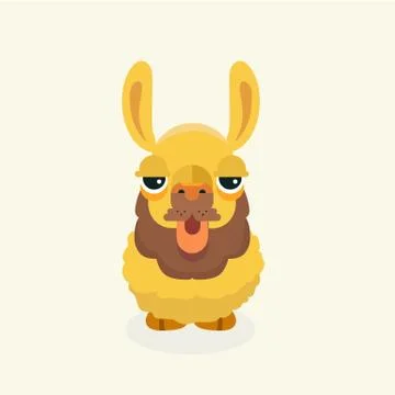 Vector cute llama or alpaca. Stock Illustration