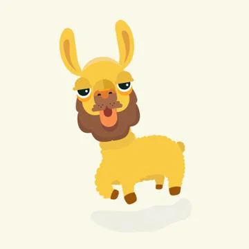 Vector cute llama or alpaca. Stock Illustration