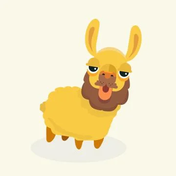 Vector cute llama or alpaca. Stock Illustration