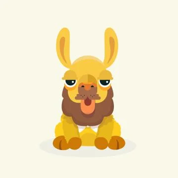 Vector cute llama or alpaca. Stock Illustration