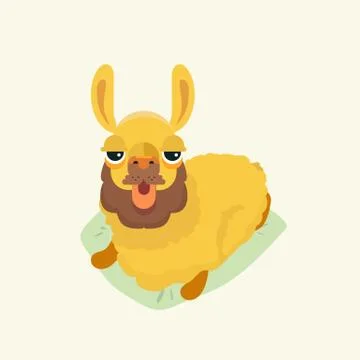 Vector cute llama or alpaca. Stock Illustration