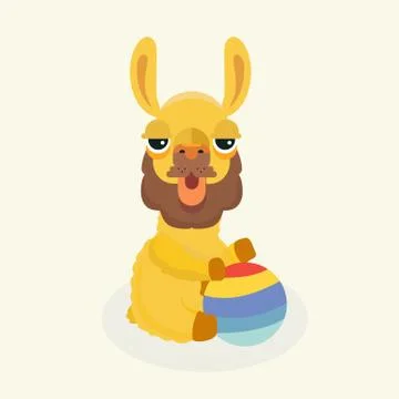 Vector cute llama or alpaca. Stock Illustration