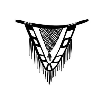 Vector cute macrame illustration in boho style Stock Illustration