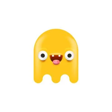 Vector cute orange ghost isolated on white Stock Illustration