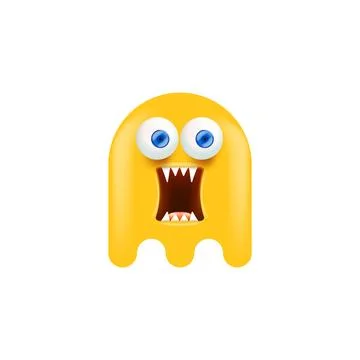 Vector cute orange ghost isolated on white Stock Illustration