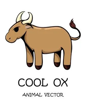 Vector of cute ox eps 10. Stock Illustration