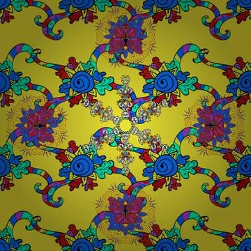 Vector cute pattern in small flower. Seamless. Summer floral background with flo Stock Illustration