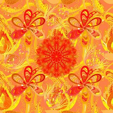 Vector cute pattern in small flower. Motley illustration. Seamless. Spring flora Stock Illustration
