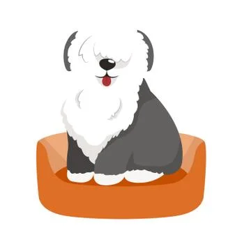 Vector cute pet bed, place for sleeping dog isolated Ilustración de archivo