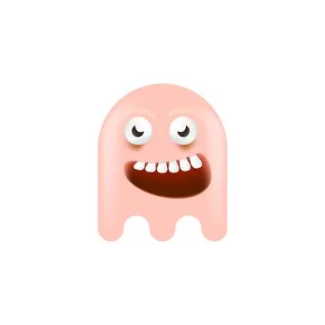 Vector cute pink ghost isolated on white Illustrazione stock