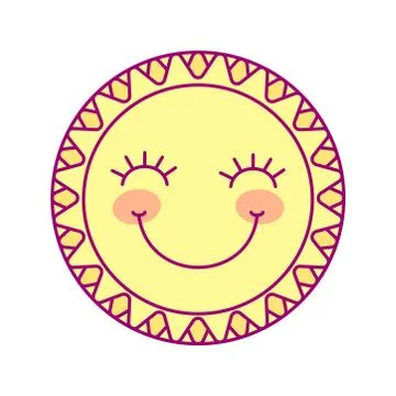 Vector cute round sun template Stock Illustration