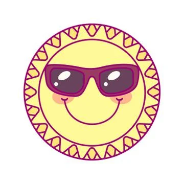 Vector cute round sun template Stock Illustration