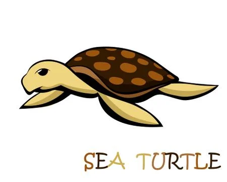 Vector of a cute sea turtle eps 10 스톡 일러스트
