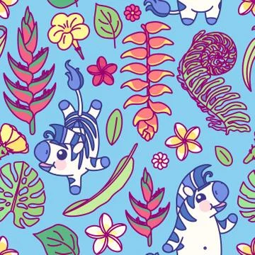 Vector cute seamless pattern art Stockillustratie