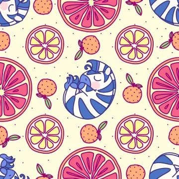 Vector cute seamless pattern art Illustrazione stock