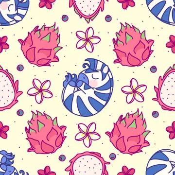Vector cute seamless pattern art Stock Illustration