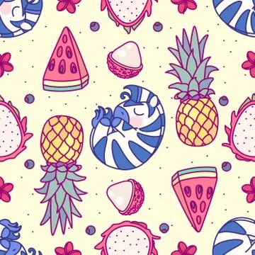 Vector cute seamless pattern art Illustrazione stock