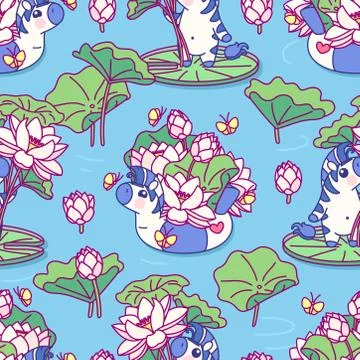 Vector cute seamless pattern art 库存插图