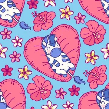 Vector cute seamless pattern art Stock Illustration